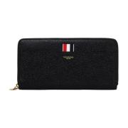 Zwarte Continental Portemonnee met Tricolor Streep Thom Browne , Black...