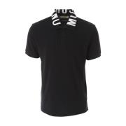 Geborduurde Hals Polo Shirt Moschino , Black , Heren