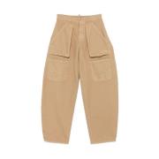 Cargo Beige Broek met Knoopsluiting Dsquared2 , Beige , Dames