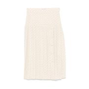 Elegante Geplooide Rok met Rits Alessandra Rich , Beige , Dames