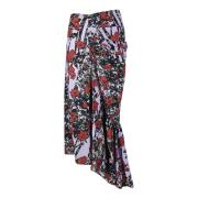 Gedrukte Zijden Midi Rok Colville , Multicolor , Dames