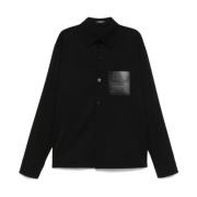 Zwarte Knoopshirt Lange Mouwen Balmain , Black , Heren