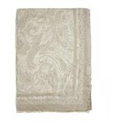 Paisley Beige Zijde Kasjmier Sjaal Etro , Beige , Heren