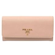 Pre-owned Leather wallets Prada Vintage , Pink , Dames