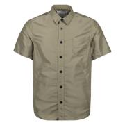 Nylon Shirt Klassiek Korte Mouw Beige Sacai , Brown , Heren