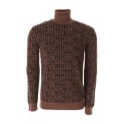 Bruine Logo Turtle Neck Sweater Moschino , Brown , Heren