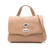 Bruine Twist-Lock Top Handtas Zanellato , Brown , Dames