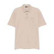 Zand Beige Korte Mouw Shirt Ermenegildo Zegna , Beige , Heren