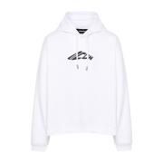 Witte Grafische Sweatshirt met Capuchon Dsquared2 , White , Heren