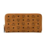 Canvas Aren Portemonnee met Print Design MCM , Brown , Dames