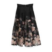 Zwarte Crush Midi Rok met Bloemenprint Zimmermann , Black , Dames