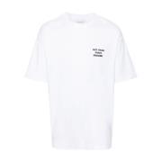 Wit Slogan Print T-shirt met Ronde Hals Drole de Monsieur , White , He...