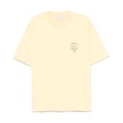 Gele Crew Neck Korte Mouw T-shirt Drole de Monsieur , Yellow , Heren