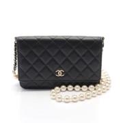 Pre-owned Leather chanel-bags Chanel Vintage , Black , Dames