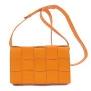 Pre-owned Fabric shoulder-bags Bottega Veneta Vintage , Orange , Dames