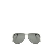 Metalen Zonnebril Zilver Saint Laurent , Gray , Dames