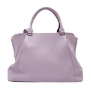 Pre-owned Leather handbags Cartier Vintage , Purple , Dames