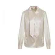 Witte Zijden Blouse Elegante Stijl Saint Laurent , White , Dames