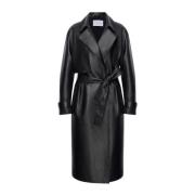 Isabelle - Black Leather Coat VSP , Black , Dames