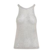 Champagne Lurex Gebreide Top Tom Ford , White , Dames