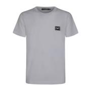 Logo-plaque T-shirt Wit Katoen Italië Dolce & Gabbana , White , Heren