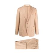 Beige Wolblend Pak met Broche Detail Tagliatore , Beige , Heren