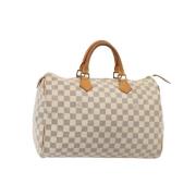 Pre-owned Canvas handbags Louis Vuitton Vintage , Beige , Dames