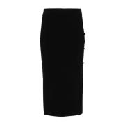 Zwarte Gebreide Rok met Uitsparingen Versace Jeans Couture , Black , D...