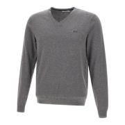 Heren V-Hals Sweater Grijs Sun68 , Gray , Heren