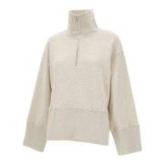 Beige Sweatshirt met Hoge Kraag Closed , Beige , Dames