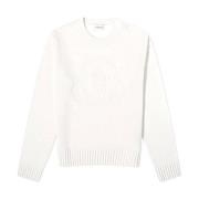 Stijlvolle Gebreide Trui Moncler , White , Dames