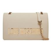 Ivoor Schoudertas - Verstelbare Band Love Moschino , White , Dames