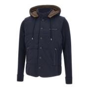 Navy Blauwe Wollen Jas Gran Sasso , Blue , Heren