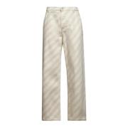 Gestreepte Denim Hoge Taille Jeans Marni , Beige , Heren