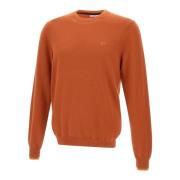 Roest Crew Neck Sweater met Logo Sun68 , Orange , Heren