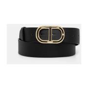 Ovale Gesp Riem Stijl 251Ta4430 Twinset , Black , Unisex