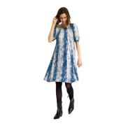 Blauwe Lucette Jurk met 1/2 Mouwen IN Front , Multicolor , Dames