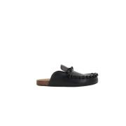 Zwarte Leren Instappers met Strik JW Anderson , Black , Heren