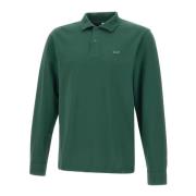 Bosgroene Poloshirt met Tartan Sun68 , Green , Heren