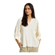 Juliane Blouse Room 3/4 Mouw IN Front , Beige , Dames