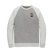 Crewneck Knit Sweat Combination Pullover PME Legend , Gray , Heren