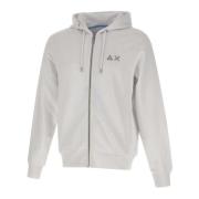 Heren Katoenen Sweatshirt, Wit & Lichtblauw Sun68 , White , Heren