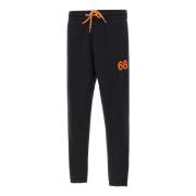 Zwarte katoenen jogger met oranje piping Sun68 , Black , Heren