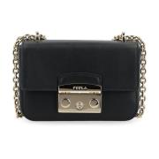 Zwarte Mini Metropolis Schoudertas Furla , Black , Dames