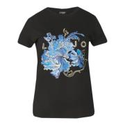 Zwart T-shirt met decoratieve borduurwerk Liu Jo , Black , Heren