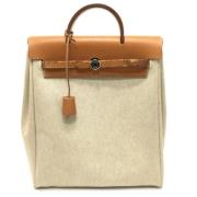 Pre-owned Leather handbags Hermès Vintage , Beige , Dames