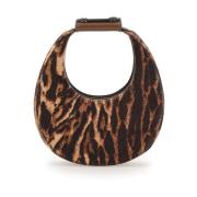 Luipaardprint Pony Skin Handtas Staud , Brown , Dames