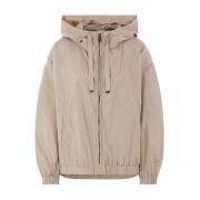 Beige regenbestendige parka met hoge kraag Max Mara , Brown , Dames