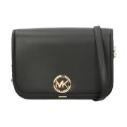 Chique Delancey Messenger Tas van Leer Michael Kors , Black , Dames