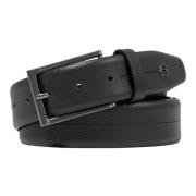 Zwarte leren riem met gesp Piquadro , Black , Heren